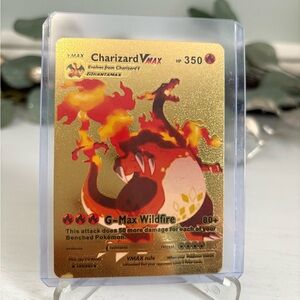 Pokemon Charizard VMAX Gold Foil Fan Art Card HP350